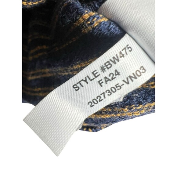 J.Crew Long-Sleeve Textured Sweater-Tee in Navy Gold Stripe US Men's Medium M - Picture 7 of 12